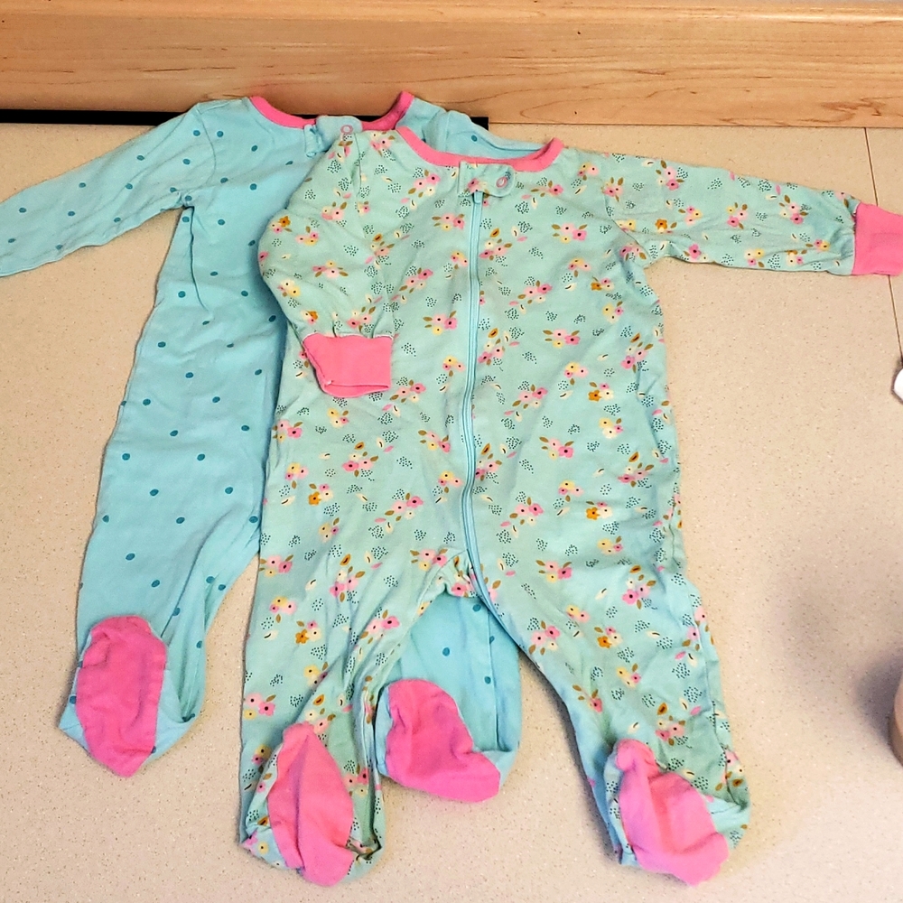 Set of 2 Infant one piece pj with zipper